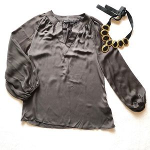 ZARA Dark Gray Silk Top